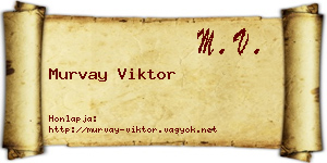 Murvay Viktor névjegykártya
